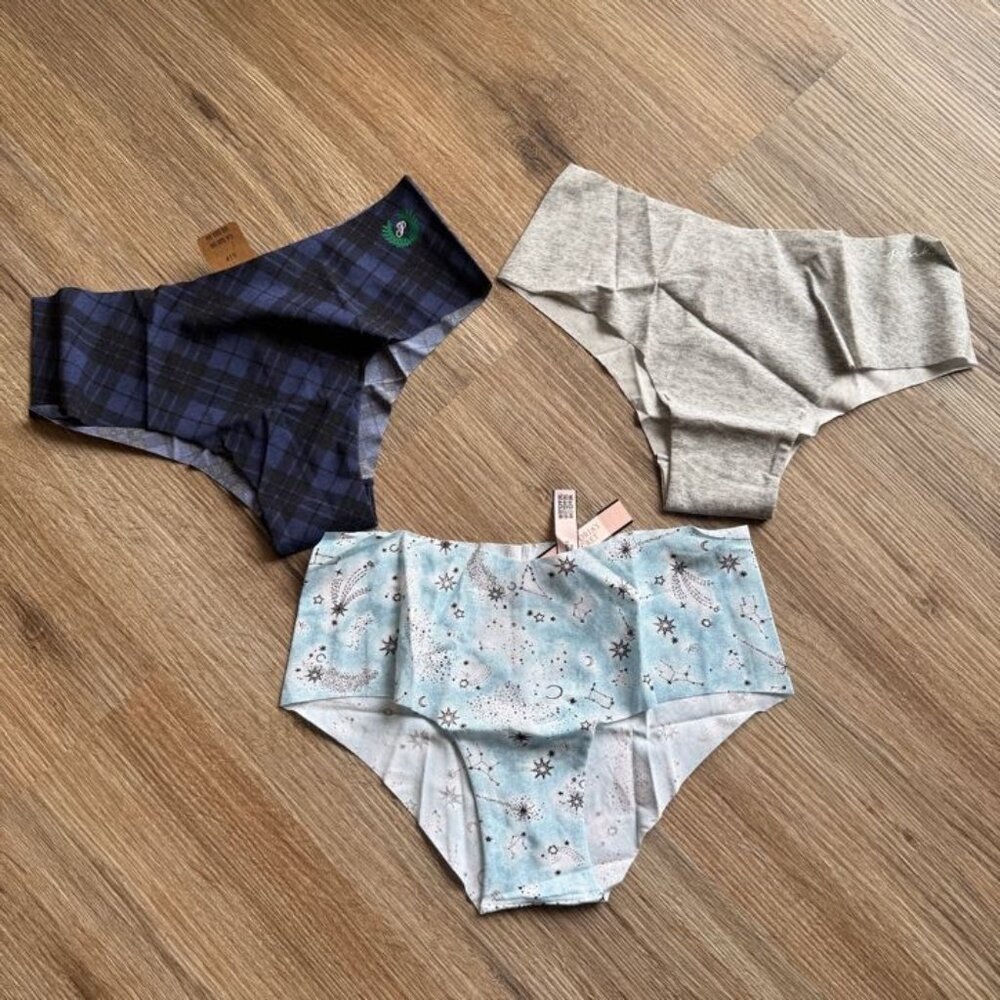 Pink Victoria Secret No-Show Boy short Panties. Size S Set of 3